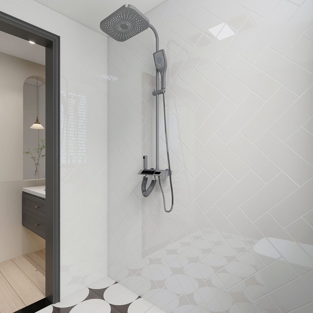 Giorbello Classic Premium Light Gray 4-in x 12-in Glossy Glass Subway Wall Tile (5-sq. ft/ Carton)
