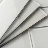 Giorbello Classic Premium Light Gray 3-in x 9-in Glossy Glass Subway Wall Tile (5-sq. ft/ Carton)