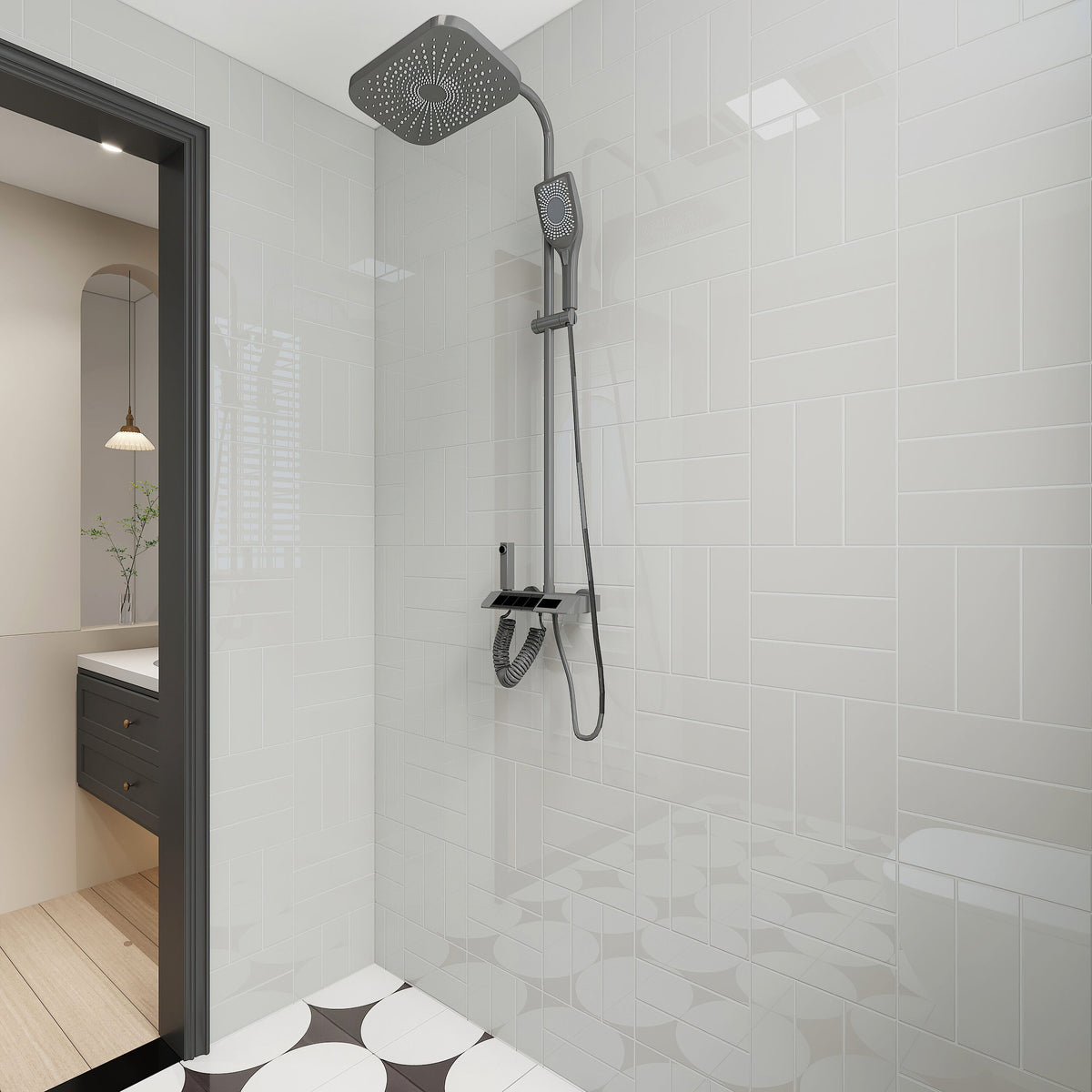 Giorbello Classic Premium Light Gray 3-in x 9-in Glossy Glass Subway Wall Tile (5-sq. ft/ Carton)