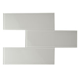 Giorbello Classic Premium Light Gray 3-in x 9-in Glossy Glass Subway Wall Tile (5-sq. ft/ Carton)