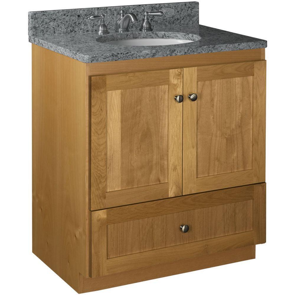 Shaker 42 in. W x 21 in. D x 34.5 in. H Vanity Cabinet Only in Natural Alder - Super Arbor