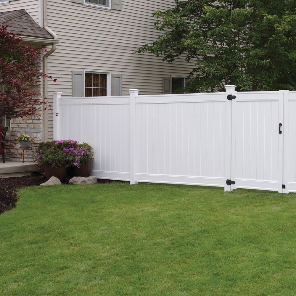 Freedom Emblem 9-ft H x 5-in W White Vinyl Line Fence Post (Unassembled)