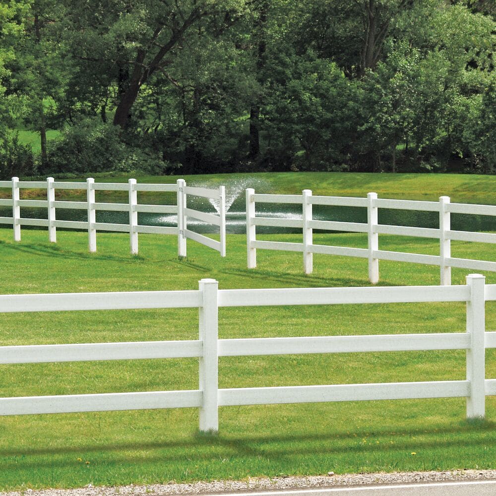 Freedom Post and Rail 4-ft H x 5-ft W White Vinyl Fence Gate (Unassembled)
