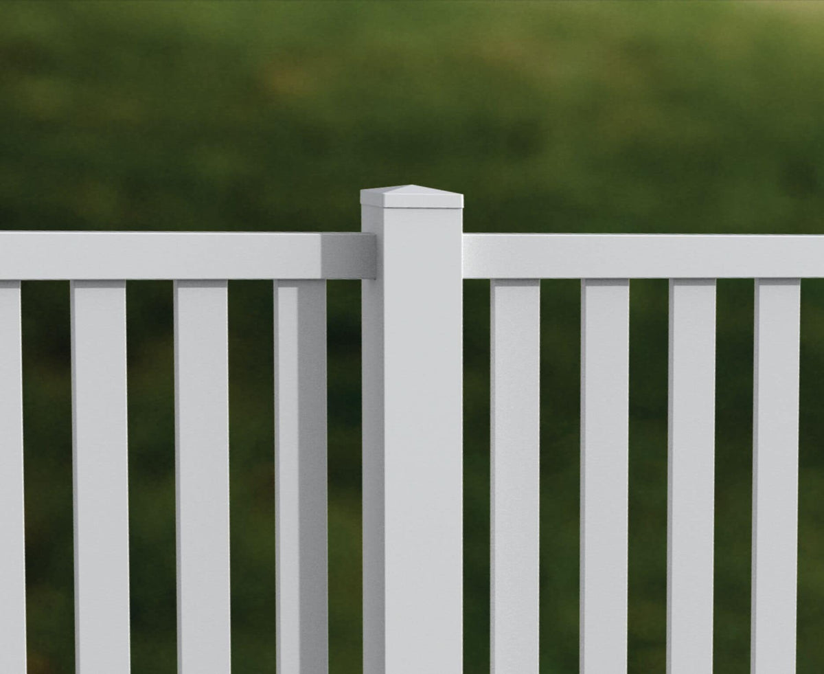 Freedom 4-in W x 4-in L White Vinyl Fence Post Cap- Fits Common Post Measurement: 4-in x 4-in