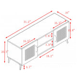 GZMR Oak TV Cabinet with Rattan Net Modern/Contemporary Oak Tv Cabinet (Accommodates)