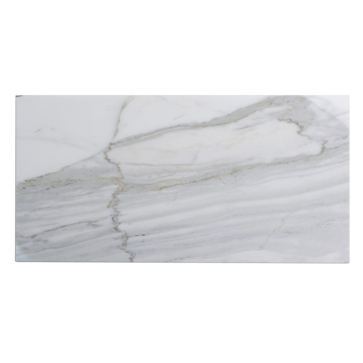 Apollo Tile (Sample) Floor and Wall Tile White and Gray 4-in x 4-in Honed Marble Subway Floor and Wall Tile