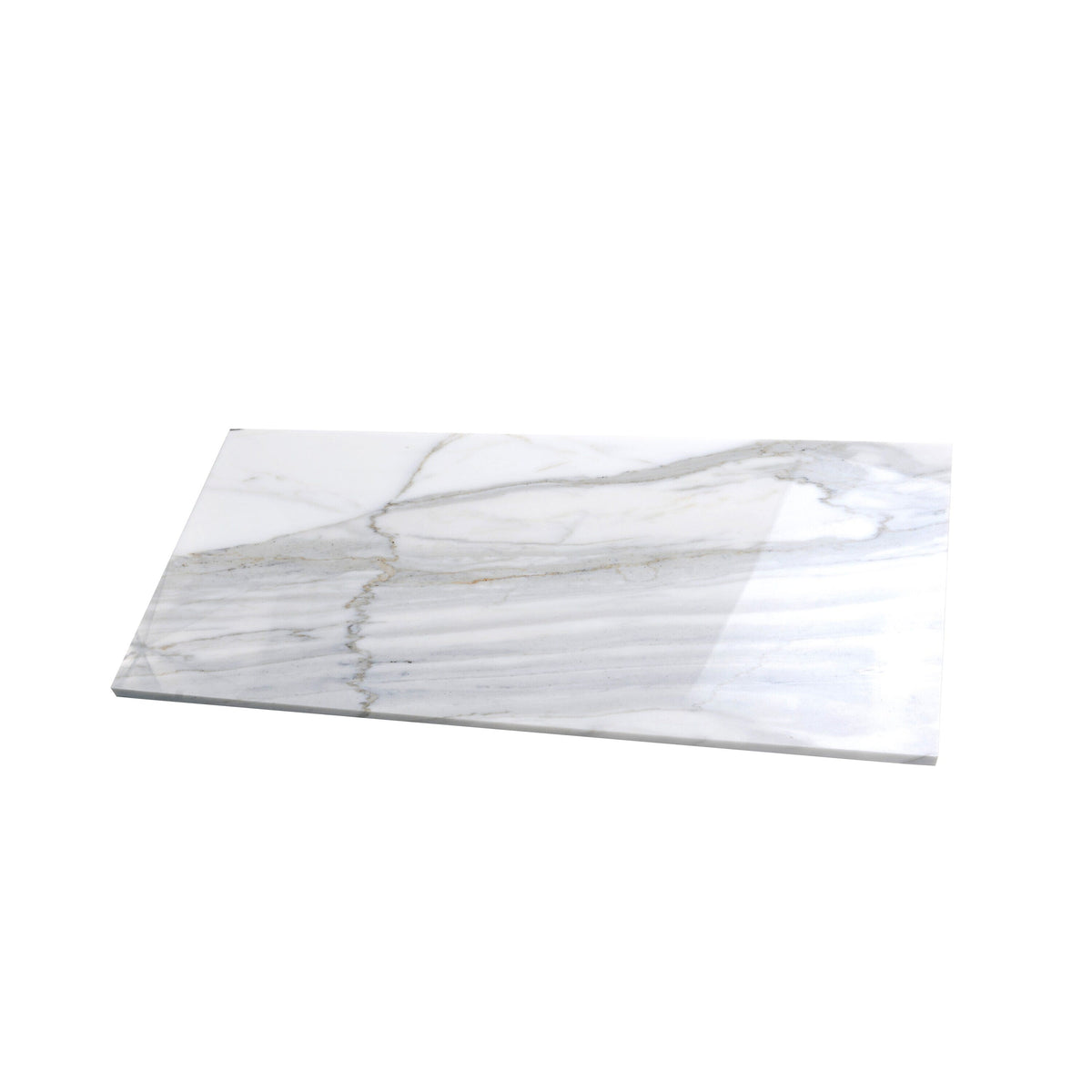 Apollo Tile (Sample) Floor and Wall Tile White and Gray 4-in x 4-in Honed Marble Subway Floor and Wall Tile