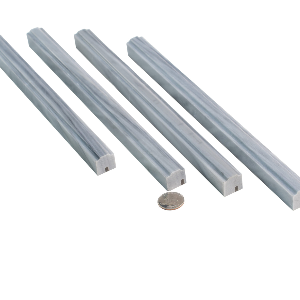 Apollo Tile 10-Pack Gray 1-in x 12-in Marble Pencil Tile (0.667-sq. ft/ Carton)