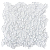 Apollo Tile (Sample) White 4-in x 4-in Glossy Glass Diamond Stone Look Floor and Wall Tile