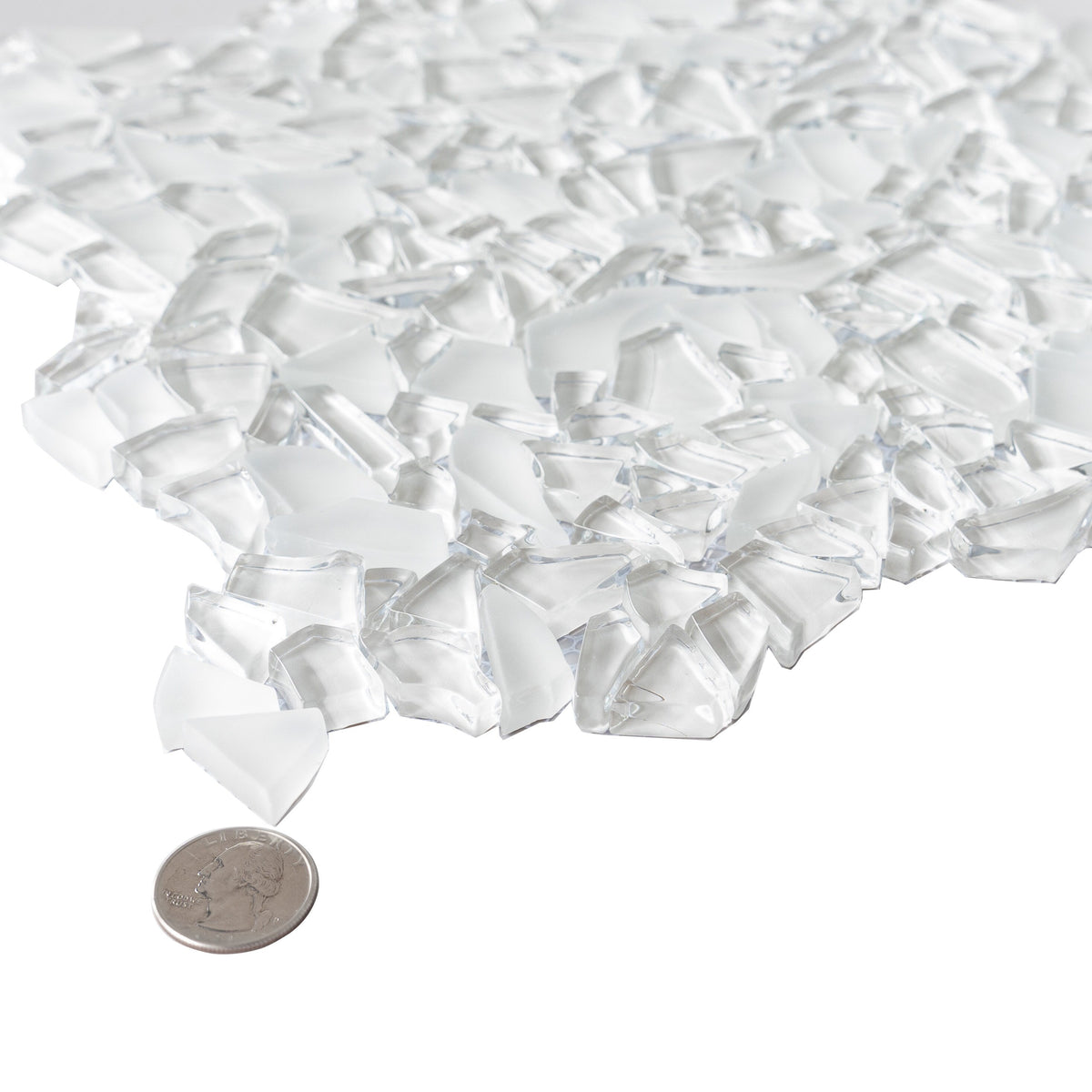 Apollo Tile (Sample) White 4-in x 4-in Glossy Glass Diamond Stone Look Floor and Wall Tile