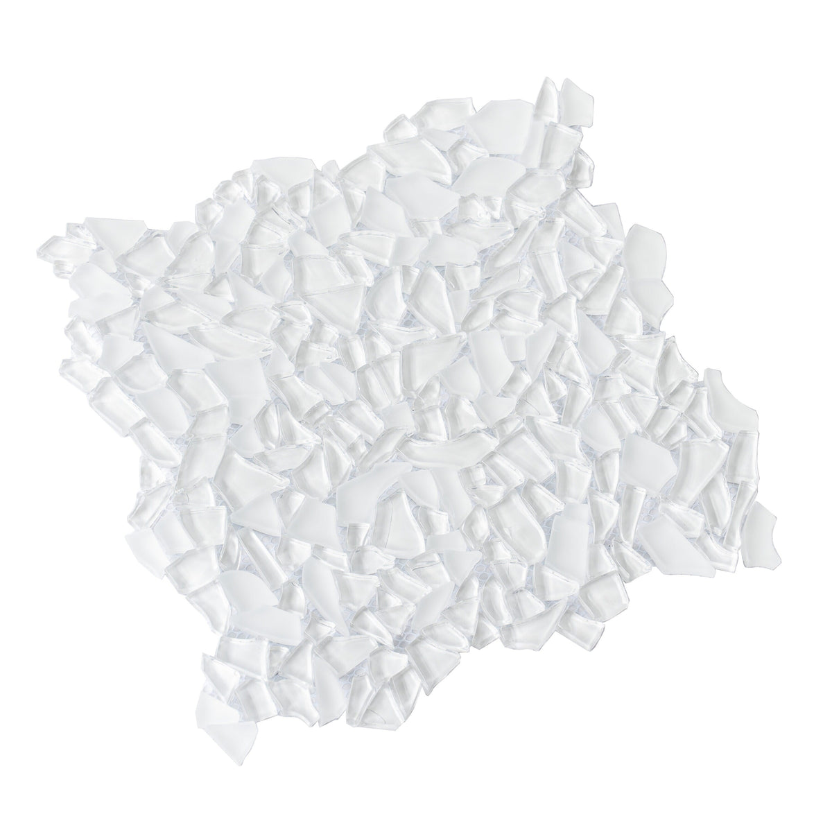 Apollo Tile (Sample) White 4-in x 4-in Glossy Glass Diamond Stone Look Floor and Wall Tile
