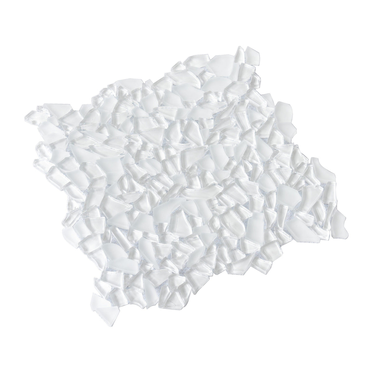 Apollo Tile (Sample) White 4-in x 4-in Glossy Glass Diamond Stone Look Floor and Wall Tile