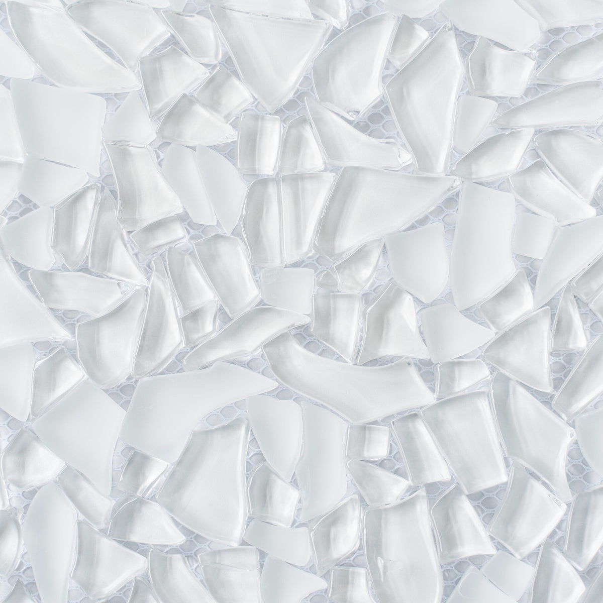 Apollo Tile (Sample) White 4-in x 4-in Glossy Glass Diamond Stone Look Floor and Wall Tile