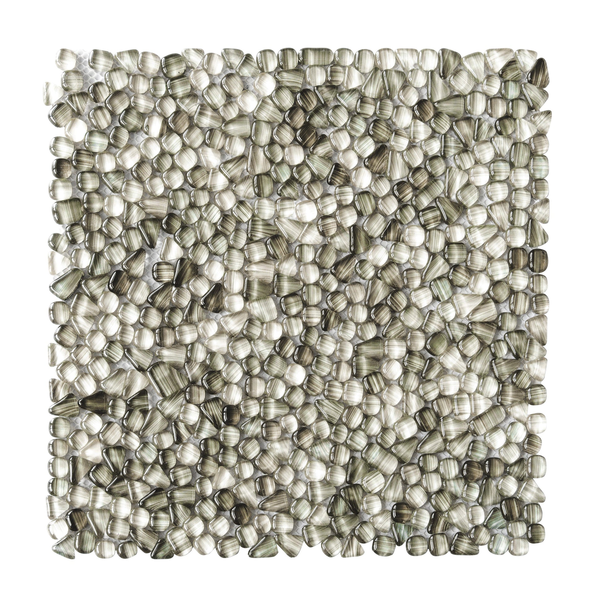 Apollo Tile Bijou Gray 12-in x 12-in Honed Glass Patterned Mosaic Floor and Wall Tile product image