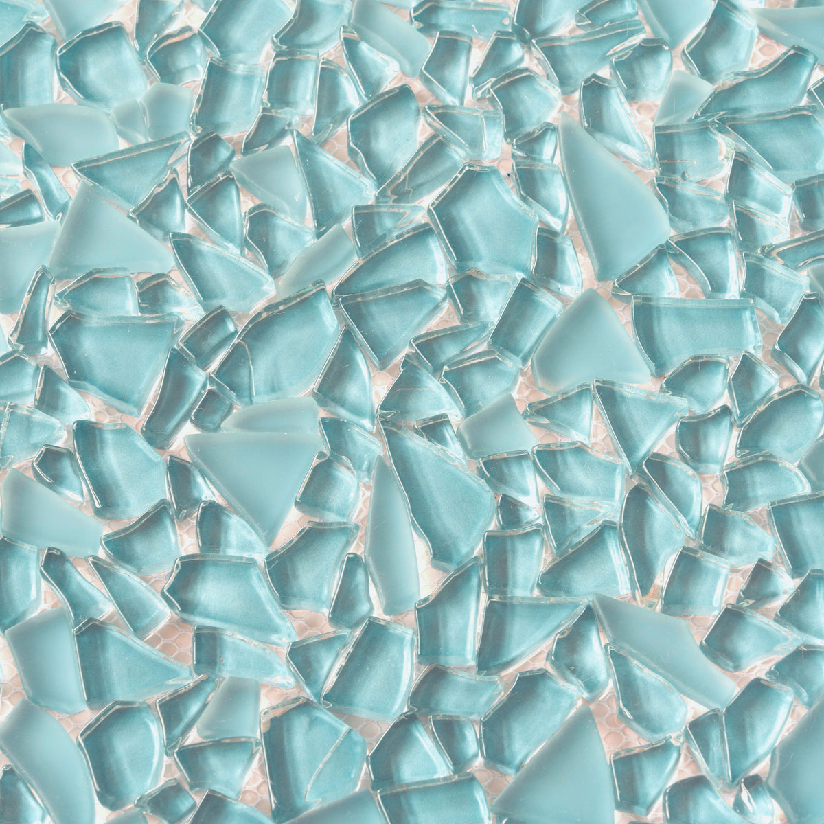 Apollo Tile Bijou Blue 12-in x 12-in Honed Glass Pebble Floor and Wall Tile (4.36-sq. ft/ Carton)