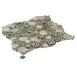 Apollo Tile (Sample) Wall Brown 4-in x 4-in Glossy Glass Circular Patterned Wall Tile