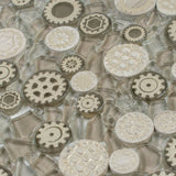 Apollo Tile (Sample) Wall Brown 4-in x 4-in Glossy Glass Circular Patterned Wall Tile