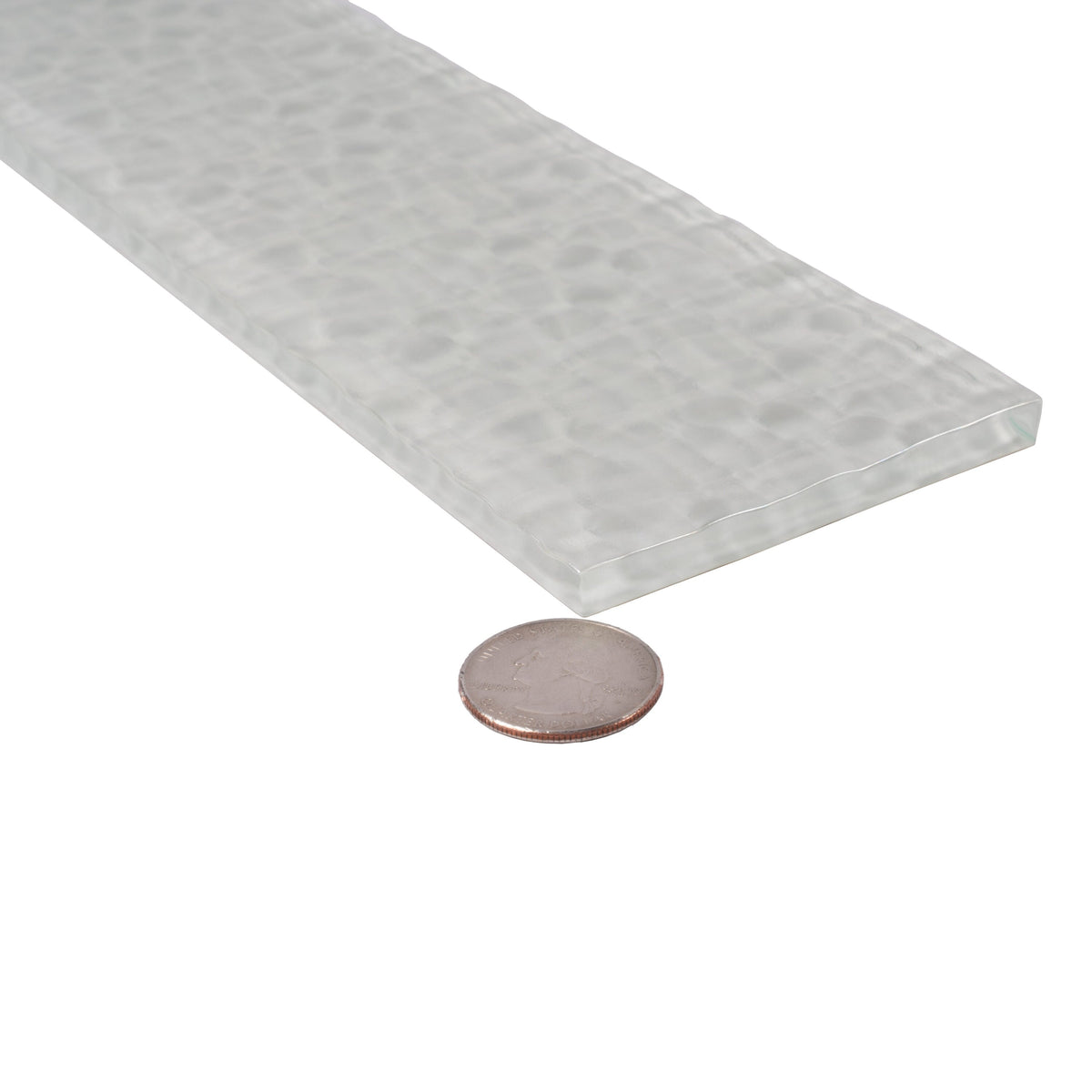 Apollo Tile (Sample) Colorway Pearl White 3-in x 12-in Multi-finish Glass Subway Wall Tile