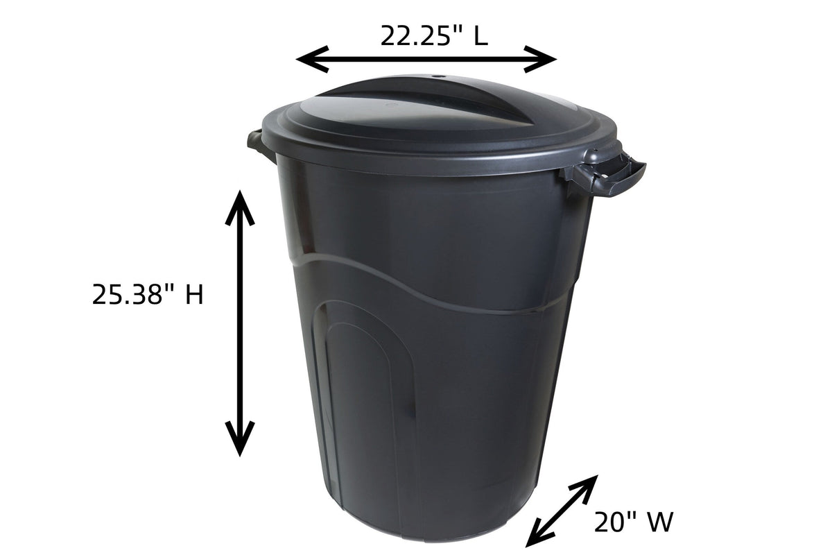 Blue Hawk 20-Gallon Black Plastic Trash Can with Lid