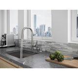 Zanna Single-Handle Pull-Down Sprayer Kitchen Faucet with Soap Dispenser in Spot Defense Stainless Steel - Super Arbor