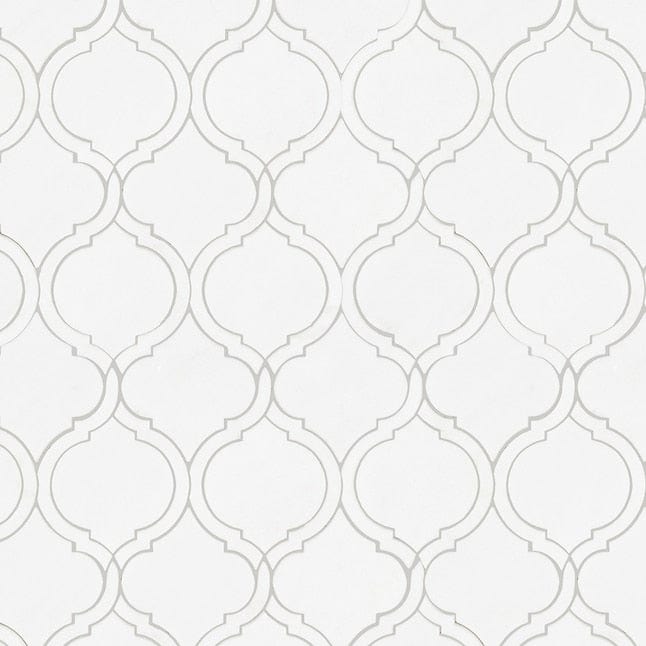 Boutique Stone French Villa White 12-in x 12-in Polished Natural Stone Marble Ogee Patterned Floor and Wall Tile (0.982-sq. ft/ Piece)