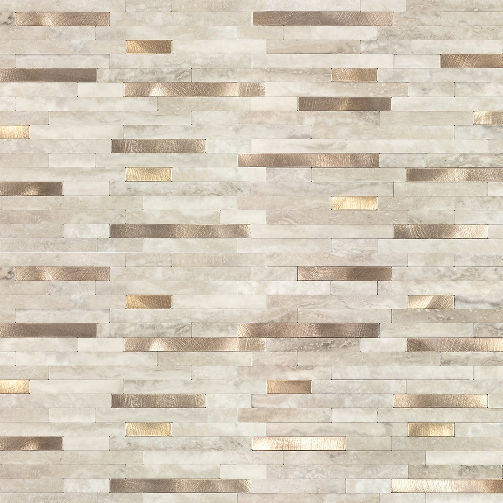 Peel&Stick Mosaics Golden Oasis 11-in x 13-in Matte PVC Linear Peel and stick Mosaic Wall Tile product image