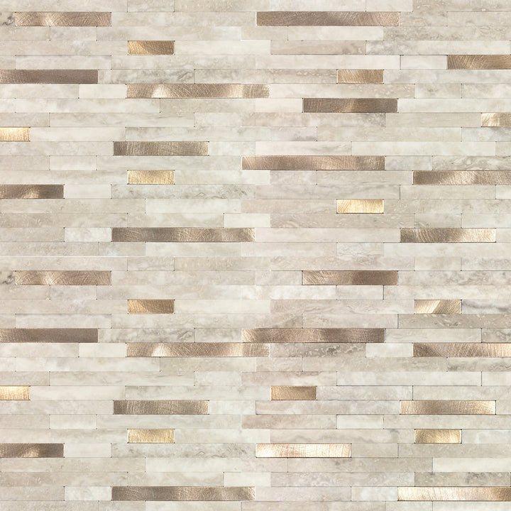 Peel&Stick Mosaics Golden Oasis 11-in x 13-in Matte PVC Linear Peel and stick Mosaic Wall Tile product image
