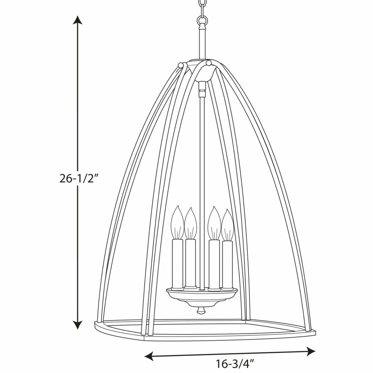 Progress Lighting Tally 4-Light Brushed Nickel Transitional Chandelier