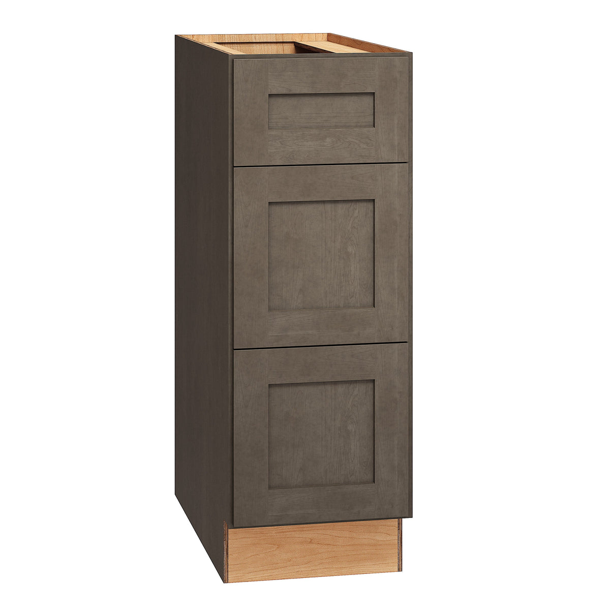 Diamond Express Jamestown 12-in W x 34.5-in H x 24-in D Colt Brown 3-Drawer Base Fully Assembled Plywood Cabinet (Recessed Panel Shaker Style)