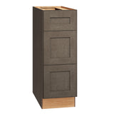 Diamond Express Jamestown 12-in W x 34.5-in H x 24-in D Colt Brown 3-Drawer Base Fully Assembled Plywood Cabinet (Recessed Panel Shaker Style)
