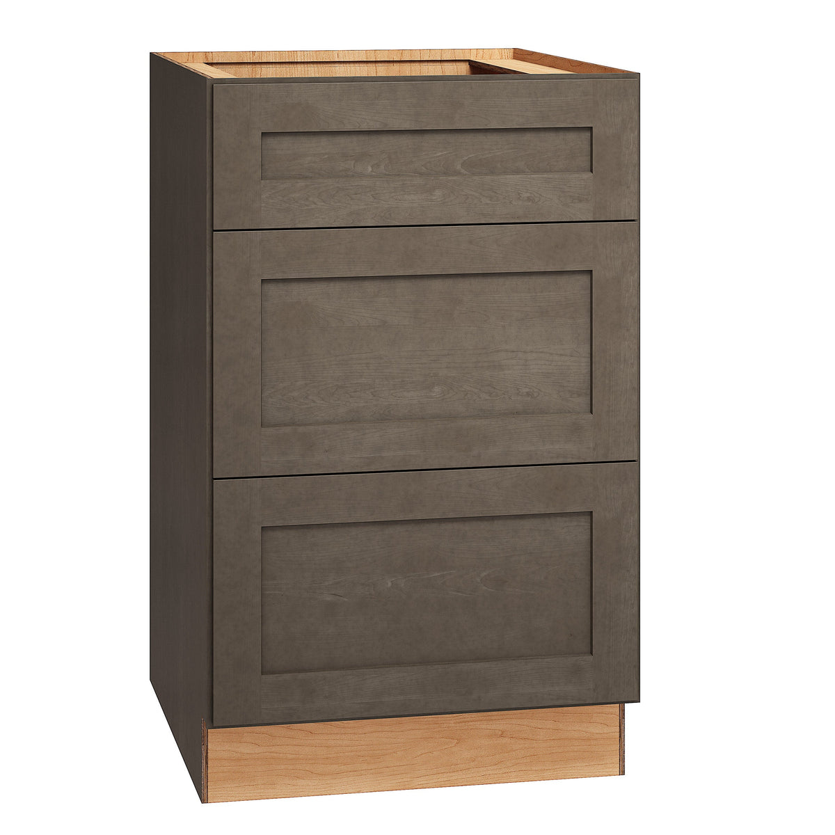 Diamond Express Jamestown 21-in W x 34.5-in H x 24-in D Colt Brown 3-Drawer Base Fully Assembled Plywood Cabinet (Recessed Panel Shaker Style)