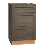 Diamond Express Jamestown 21-in W x 34.5-in H x 24-in D Colt Brown 3-Drawer Base Fully Assembled Plywood Cabinet (Recessed Panel Shaker Style)
