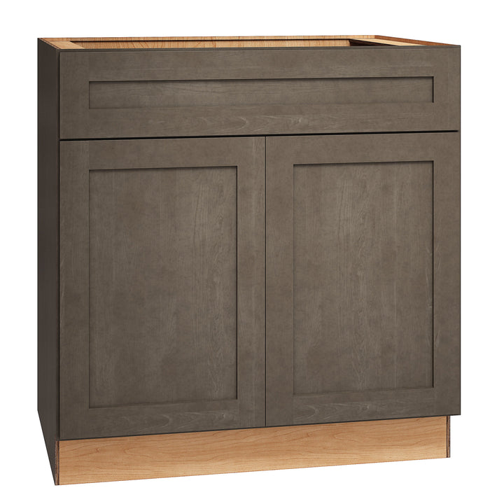 Diamond Express Jamestown 33-in W x 34.5-in H x 24-in D Colt Brown 1-Drawer Base Fully Assembled Plywood Cabinet (Recessed Panel Shaker Style)