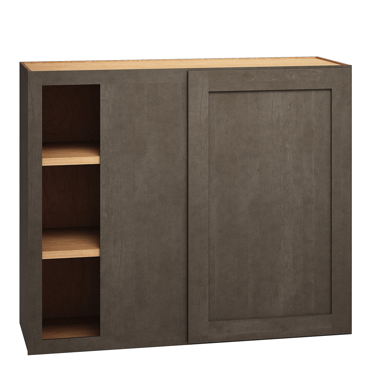 Diamond Express Jamestown 36-in W x 30-in H x 12-in D Colt Brown Blind Corner Wall Fully Assembled Plywood Cabinet (Recessed Panel Shaker Style)