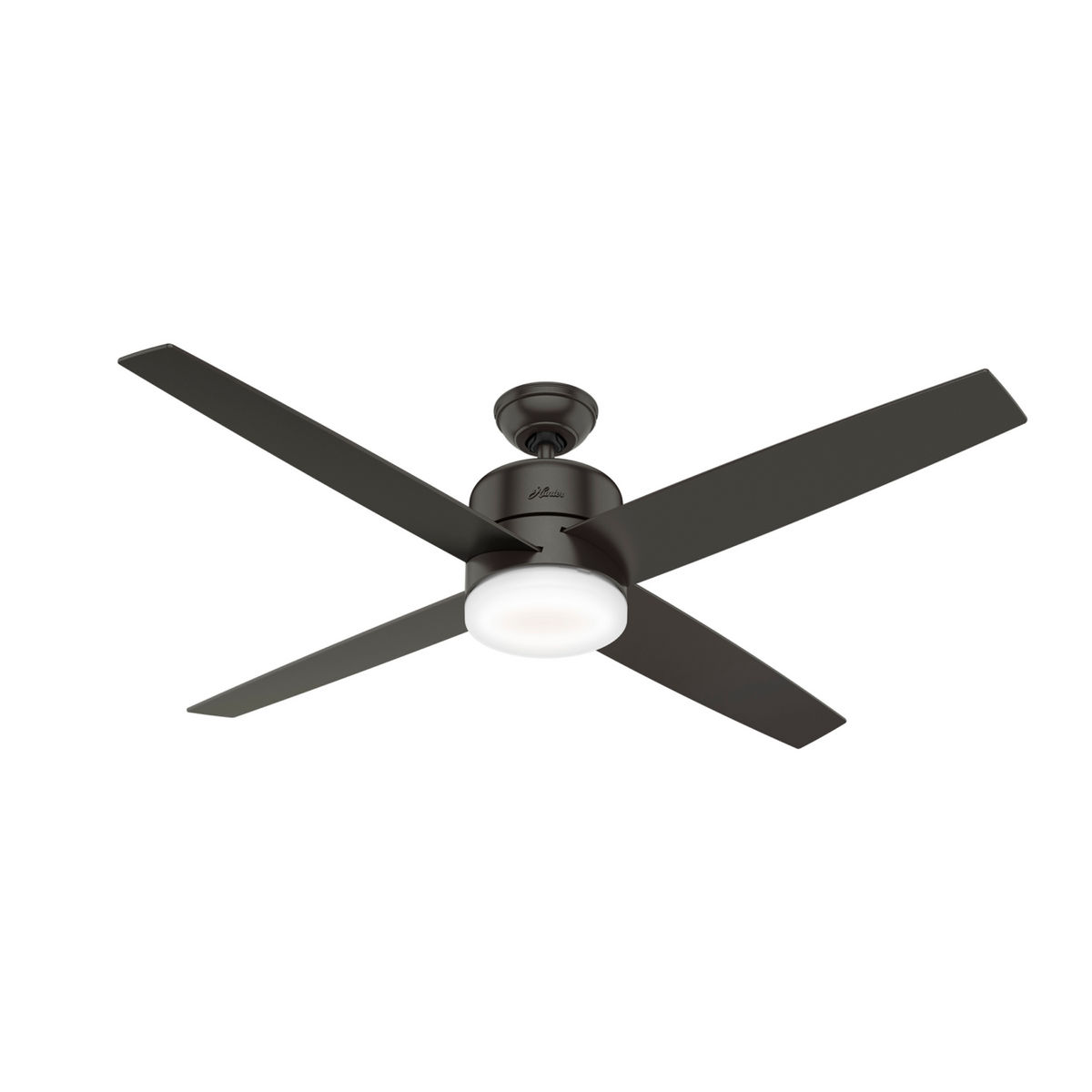 Hunter Advocate WiFi-Enabled DC Motor 60-in Noble Bronze Indoor Smart Ceiling Fan with Remote (4-Blade)