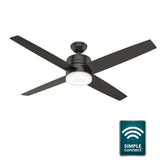 Hunter Advocate WiFi-Enabled DC Motor 60-in Noble Bronze Indoor Smart Ceiling Fan with Remote (4-Blade)