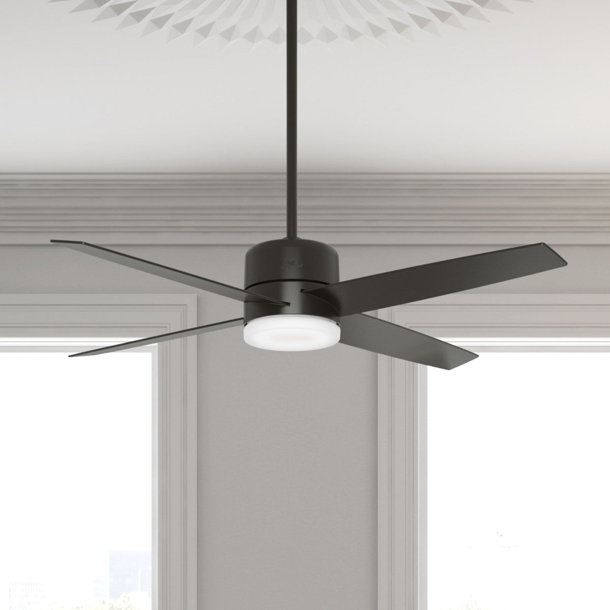 Hunter Advocate WiFi-Enabled DC Motor 60-in Noble Bronze Indoor Smart Ceiling Fan with Remote (4-Blade)