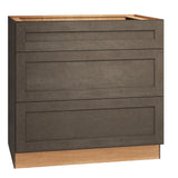 Diamond Express Jamestown 36-in W x 34.5-in H x 24-in D Colt Brown 1-Drawer Base Fully Assembled Plywood Cabinet (Recessed Panel Shaker Style)