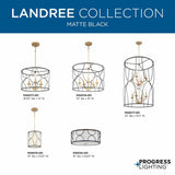 Progress Lighting Landree 3-Light Matte Black Traditional Chandelier