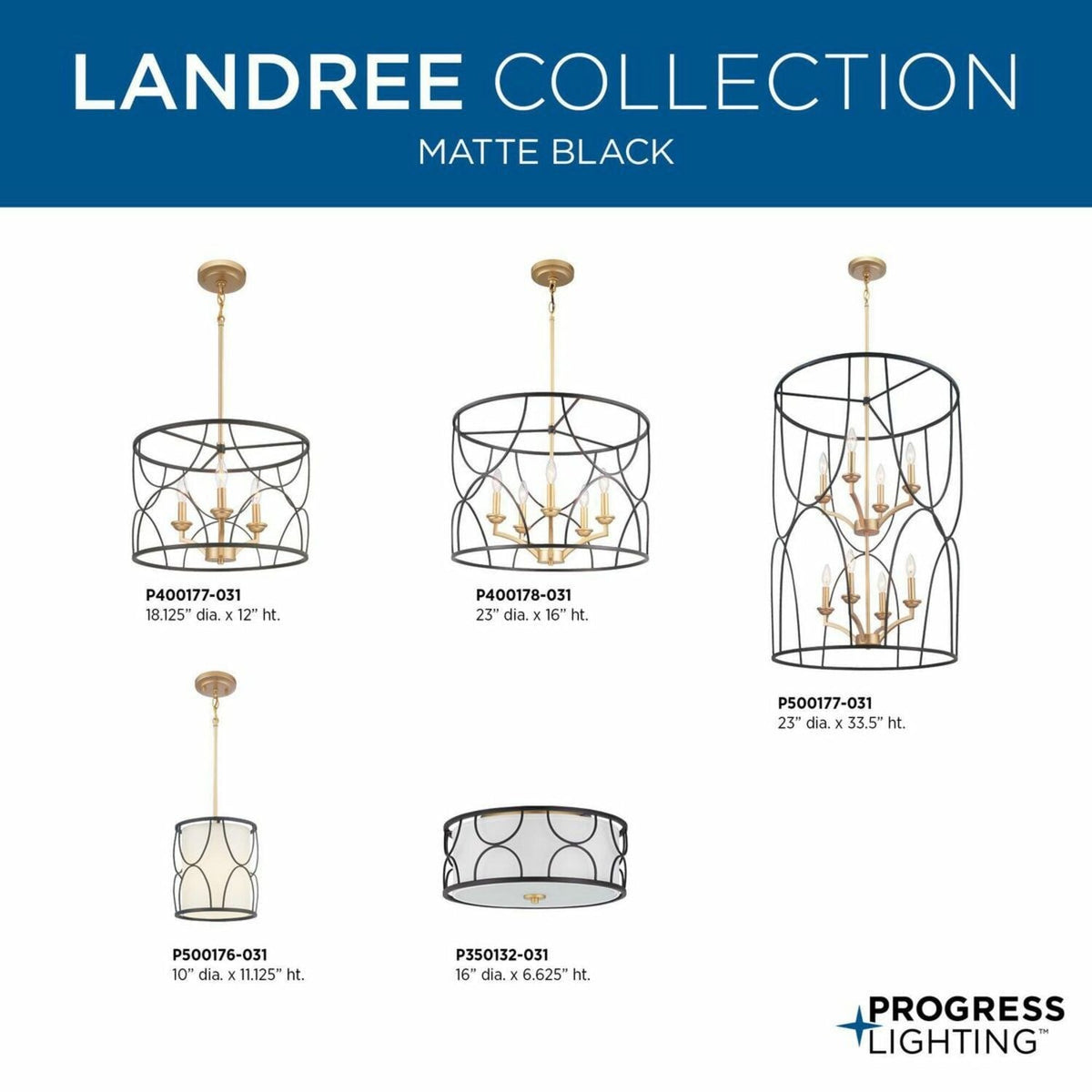 Progress Lighting Landree 5-Light Gray Traditional Chandelier