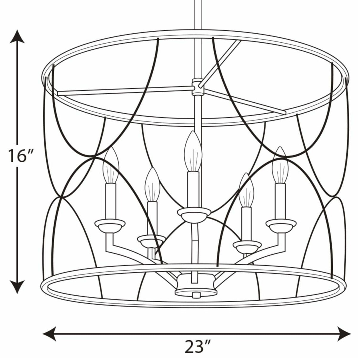 Progress Lighting Landree 5-Light Gray Traditional Chandelier