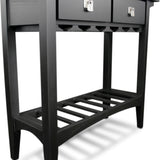 Leick Home 5-Bottle Black Wood Wine Cabinet