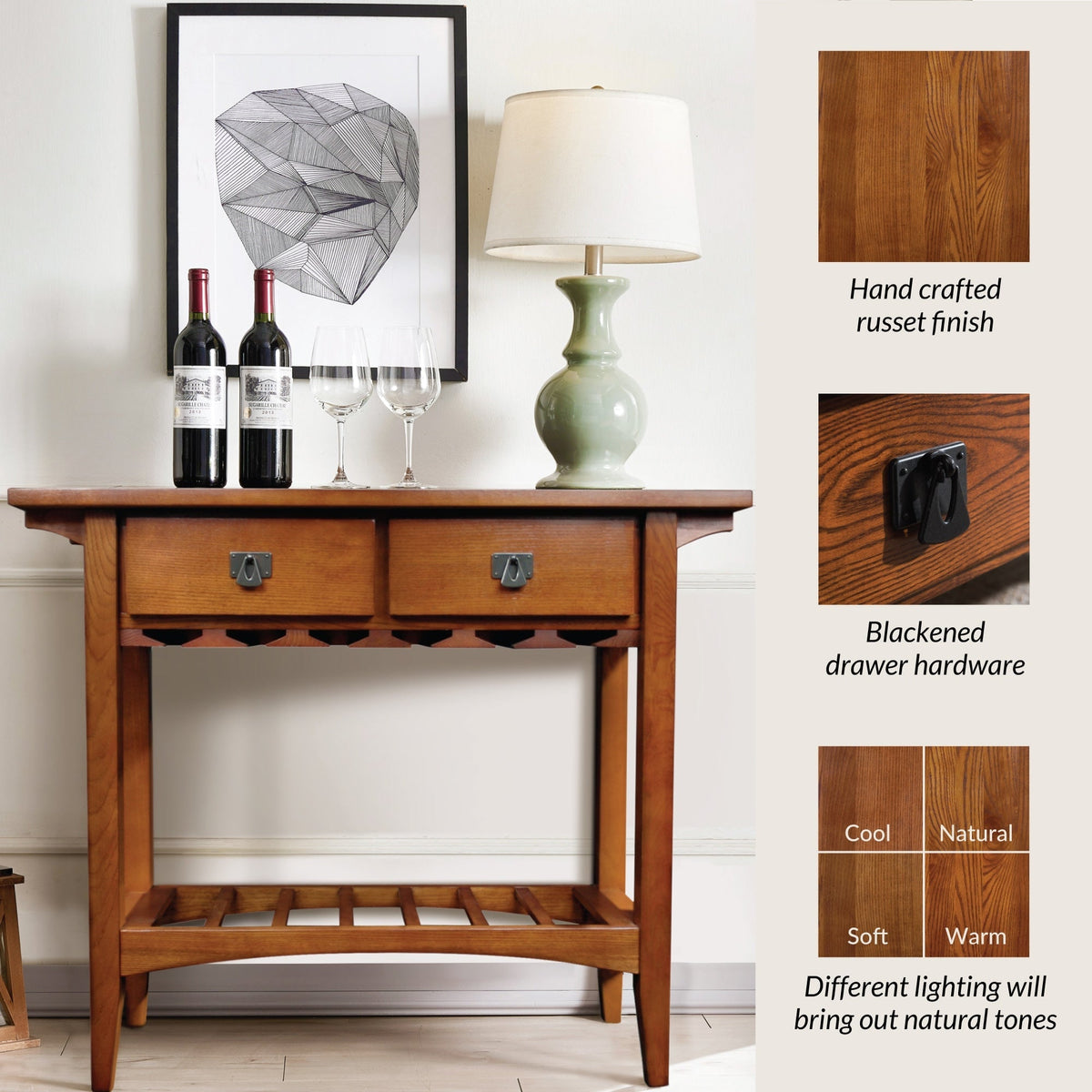 Leick Home 5-Bottle Russet Wood Wine Cabinet