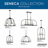 Progress Lighting Seneca 9-Light Polished Nickel Farmhouse Chandelier