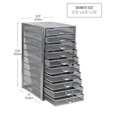 Mind Reader Silver Metal Mesh Desk Organizer with Pull-Out Drawers - Modern Design, Versatile and Easy to Organize