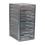 Mind Reader Silver Metal Mesh Desk Organizer with Pull-Out Drawers - Modern Design, Versatile and Easy to Organize