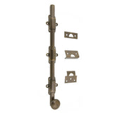 Heavy-Duty 12 in. Solid Brass Surface Bolt with Round Knob in Polished Brass - Super Arbor