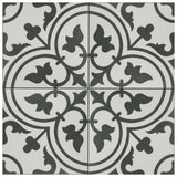Merola Tile Arte White Encaustic 9-3/4 in. x 9-3/4 in. Porcelain Floor and Wall Tile (11.11 sq. ft. / case)
