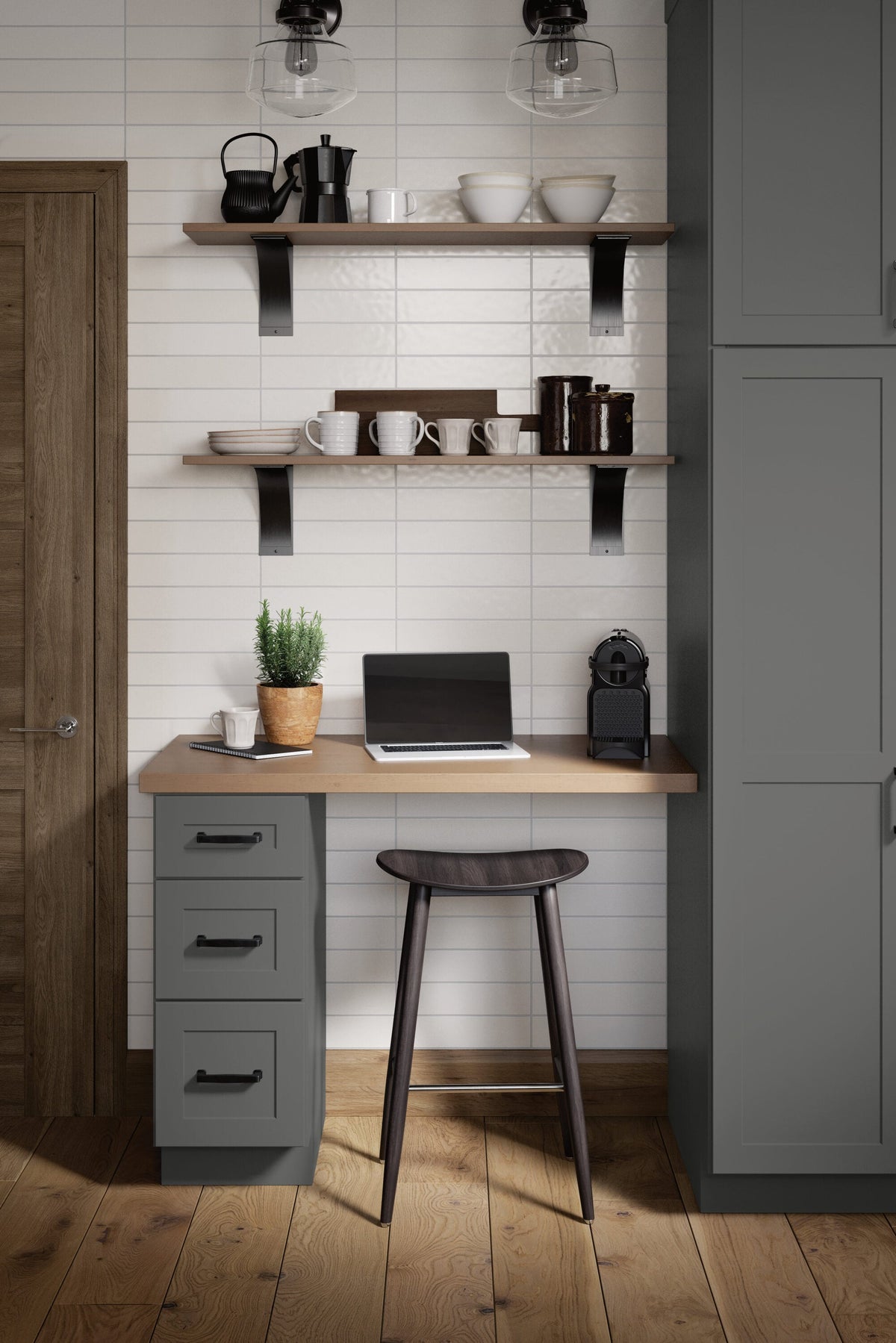 Diamond Express Jamestown 33-in W x 34.5-in H x 24-in D Moonstone Gray 1-Drawer Base Fully Assembled Plywood Cabinet (Recessed Panel Square Style)