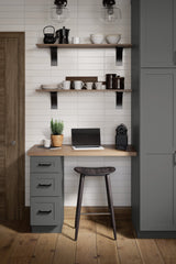 Diamond Express Jamestown 33-in W x 34.5-in H x 24-in D Moonstone Gray 1-Drawer Base Fully Assembled Plywood Cabinet (Recessed Panel Square Style)
